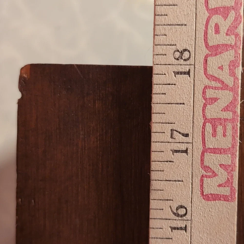 Vintage Wooden Wall Shelf with 3 Hooks Brown Wood Sawtooth Hangers
